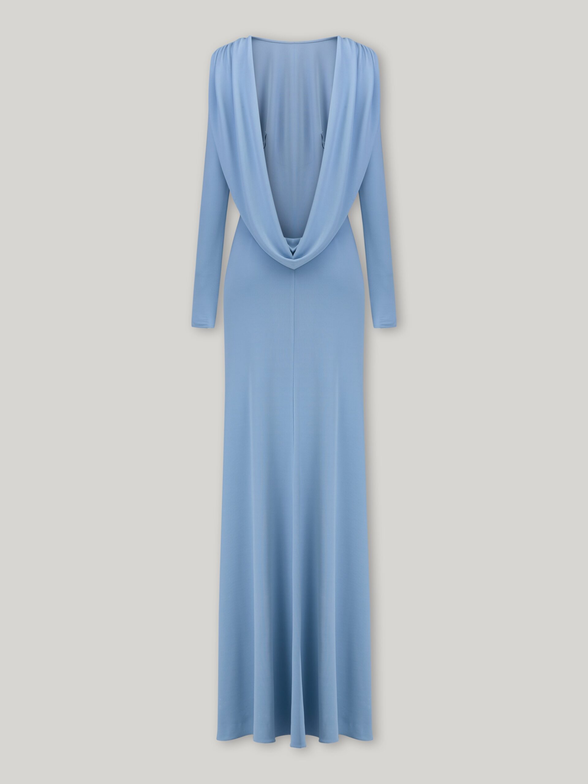 VICKY KNIT BACKLESS BODYCON MAXI DRESS BLUE