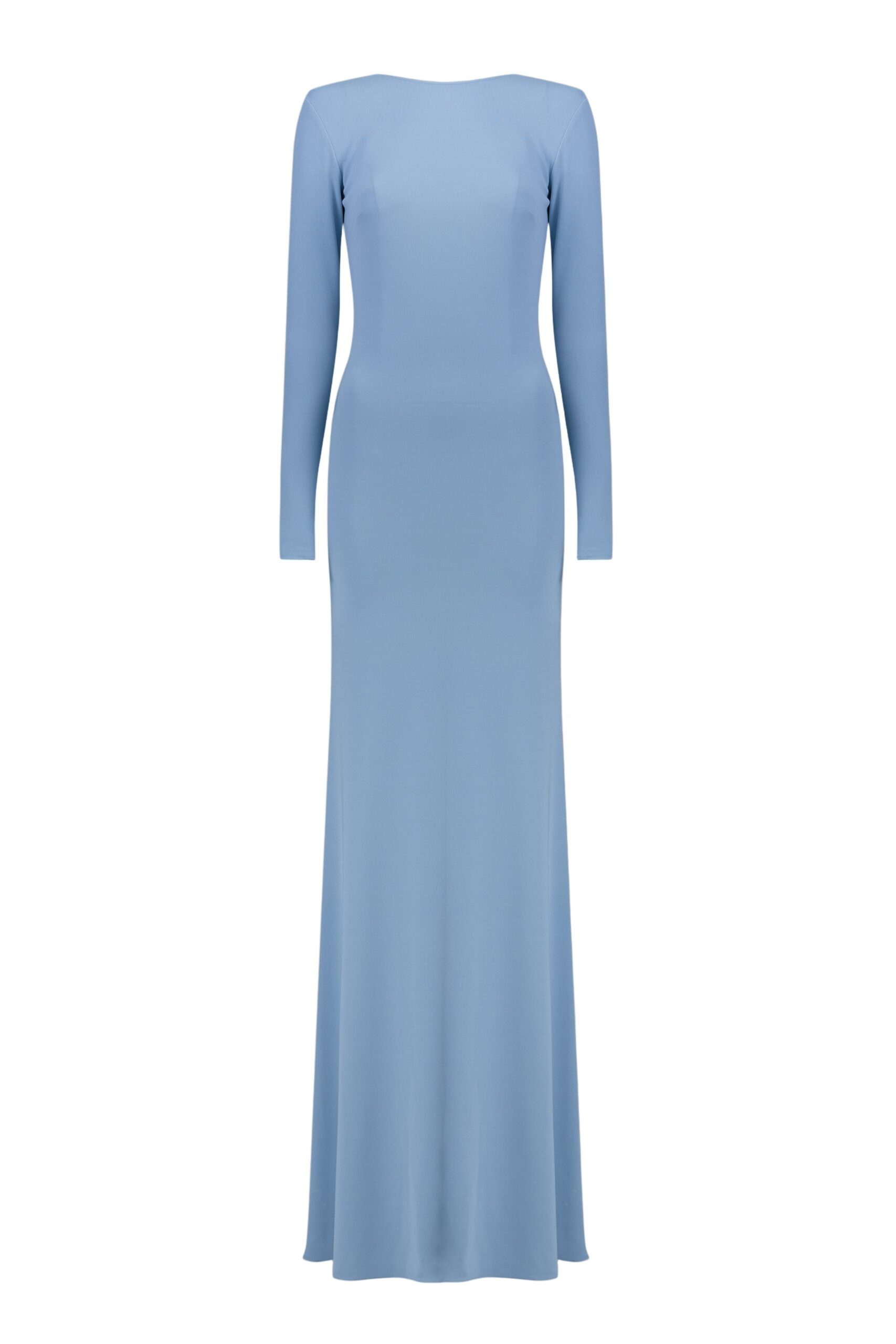 VICKY KNIT BACKLESS BODYCON MAXI DRESS BLUE
