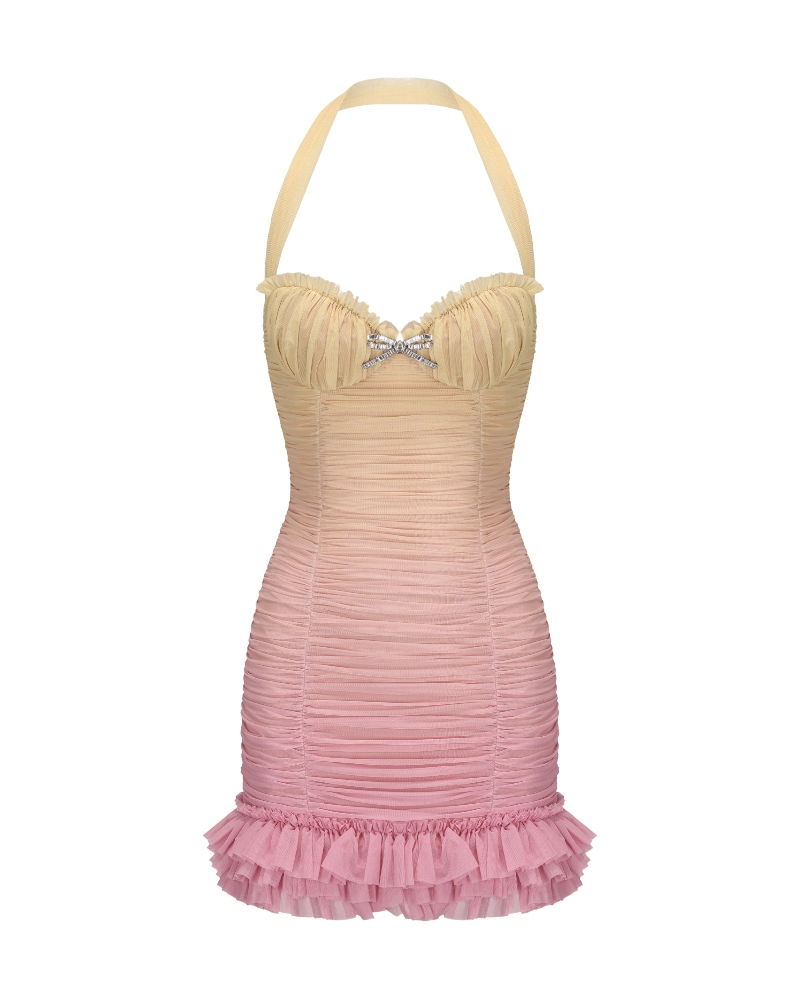 JOYCE GRADIENT PLEATED MINI DRESS FOR SUNSET PARTIES