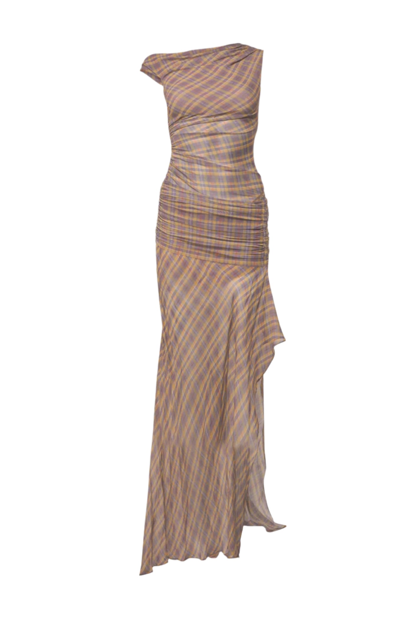 ONE SHOULDER RUCHED MAXI DRESS FOR EVENTS