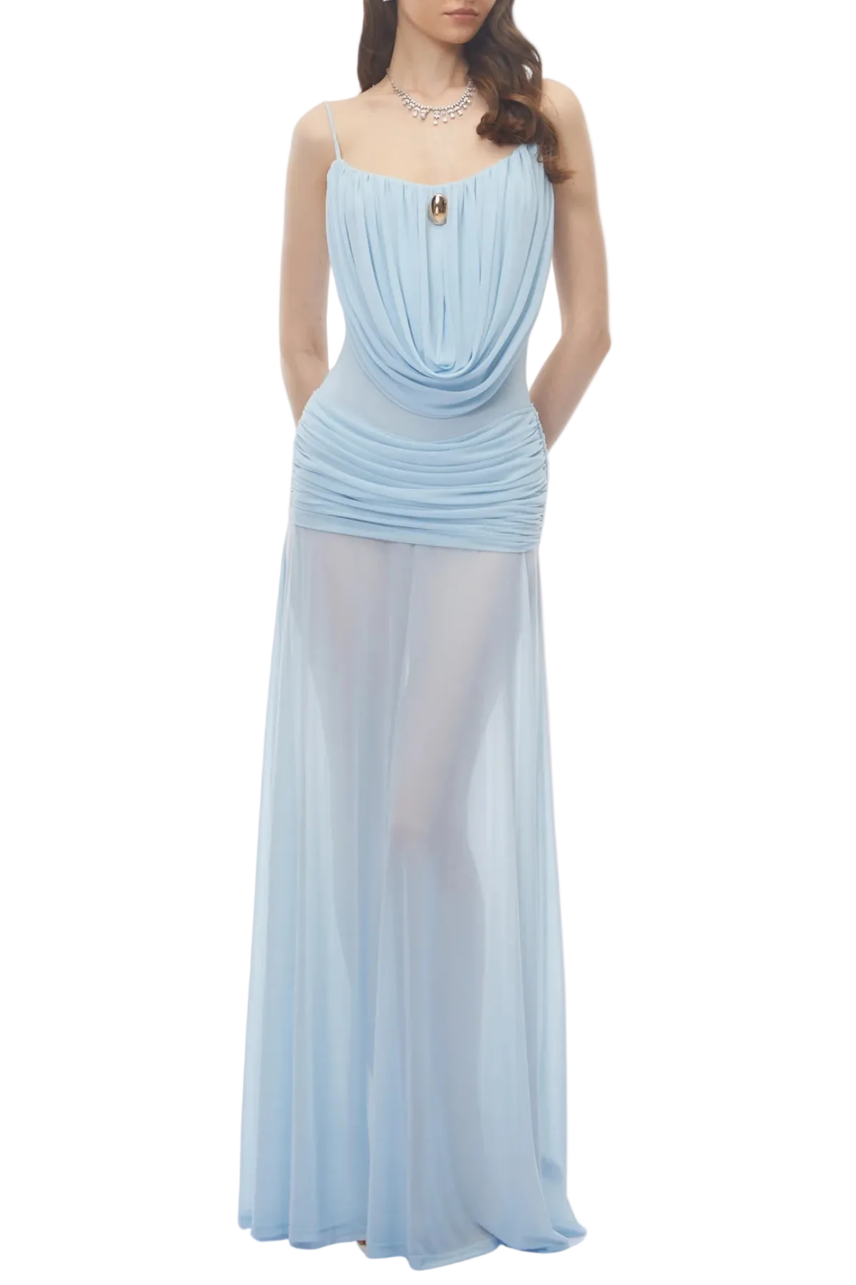 NeraosDrapedRuchedMaxiDress-Blue6 NERAOS DRAPED RUCHED MAXI DRESS BLUE