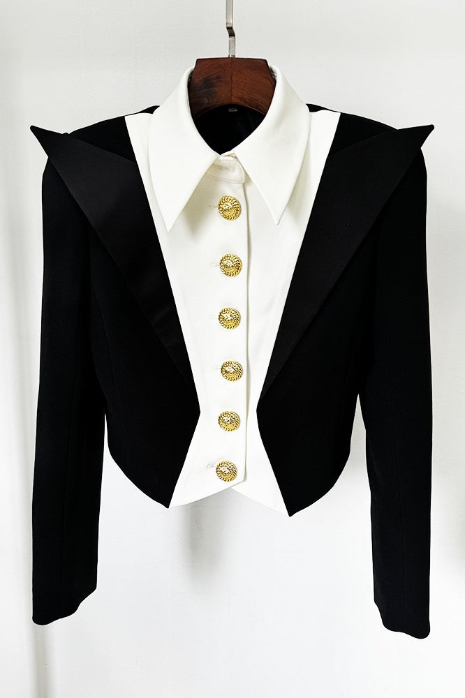 NERISSA SPENCER CROP BLAZER - BUTTONED WORK JACKET