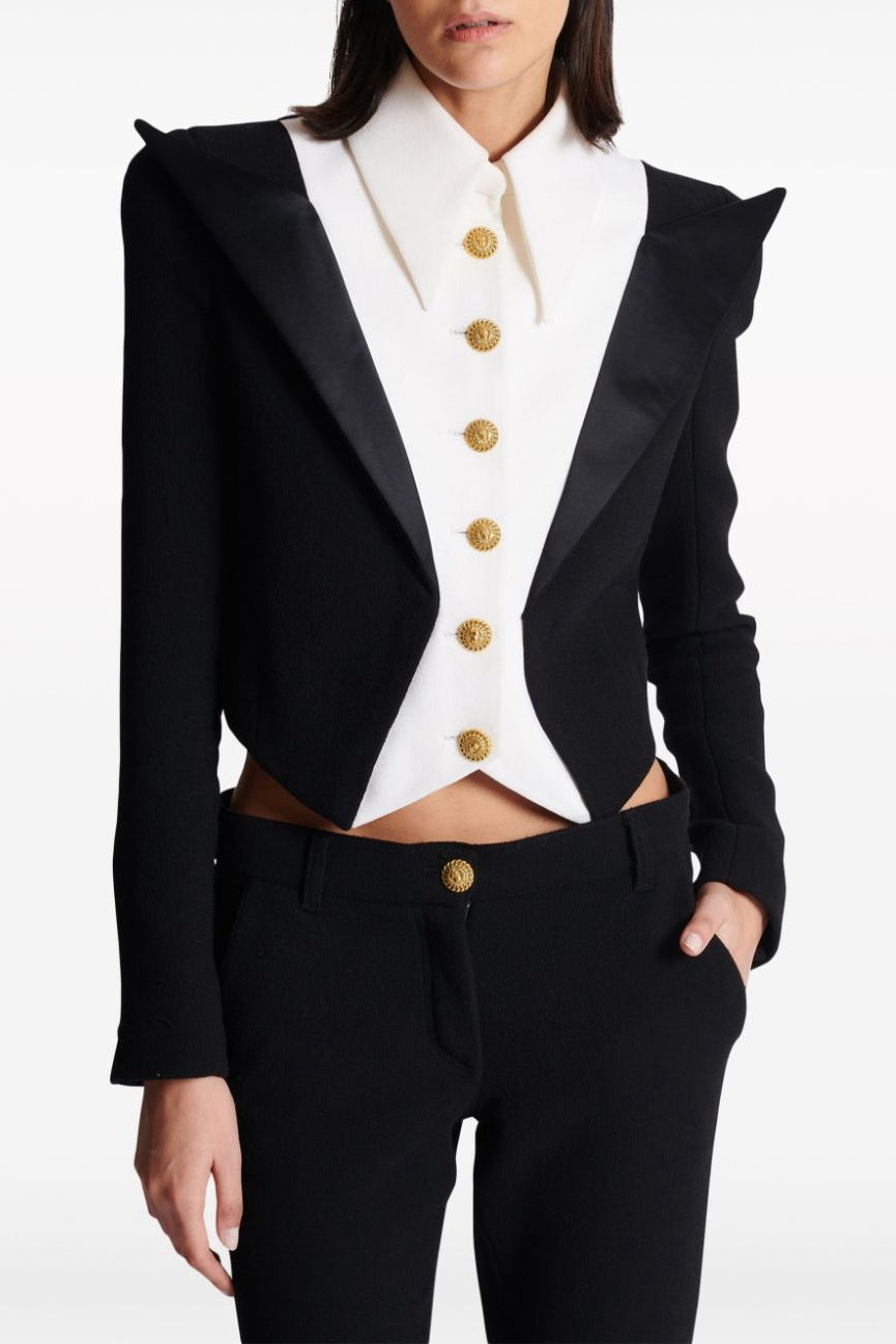 NerissaSpencerButtonedCropJacket5 NERISSA SPENCER CROP BLAZER - BUTTONED WORK JACKET