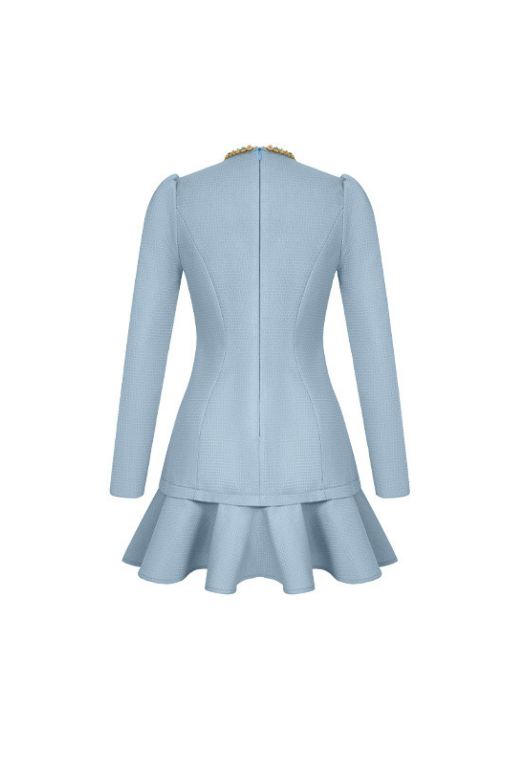 SYLVIA RHINESTONE CUTOUT MINI DRESS BLUE