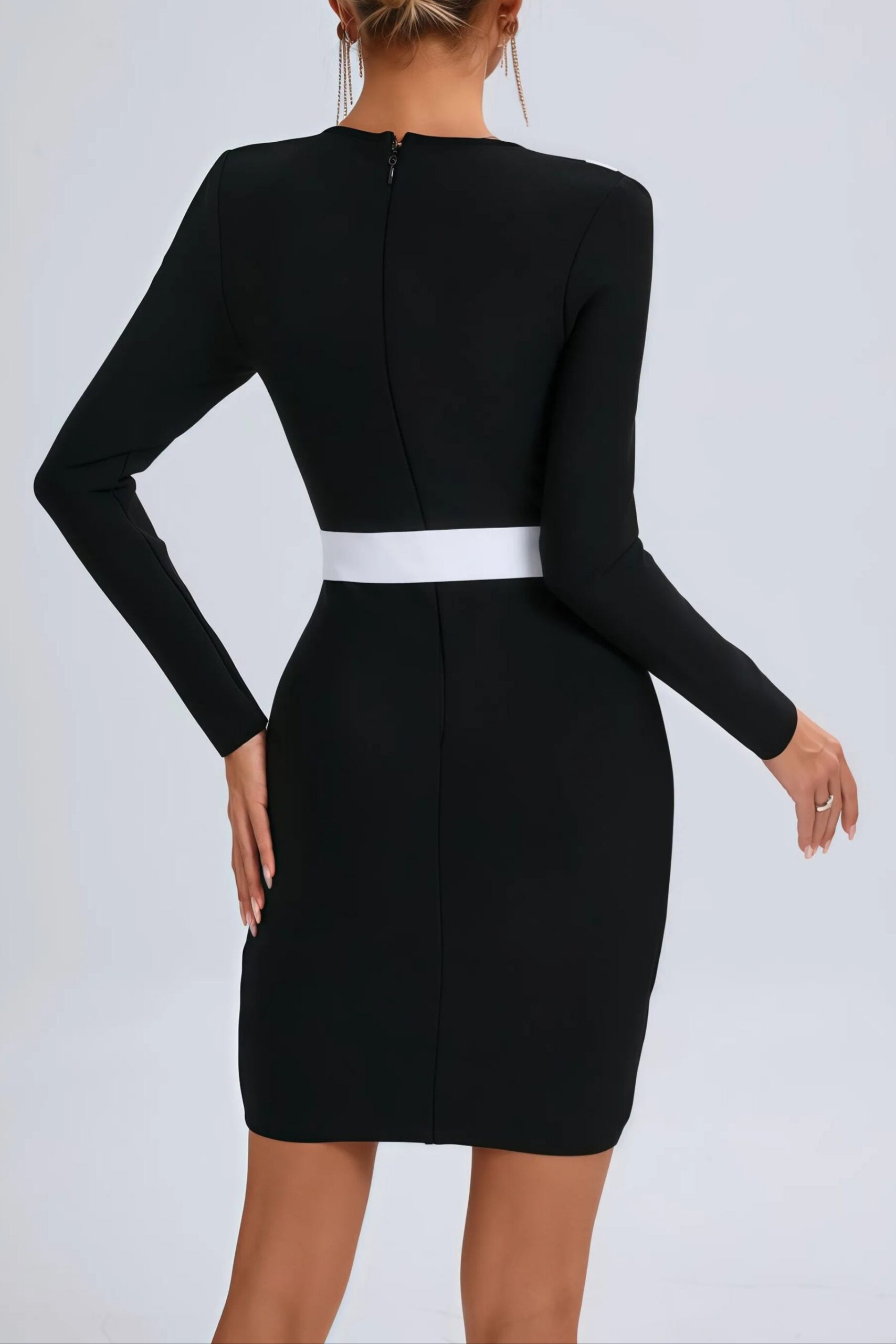 ANILA BLACK BANDAGE MINI DRESS, PARTY