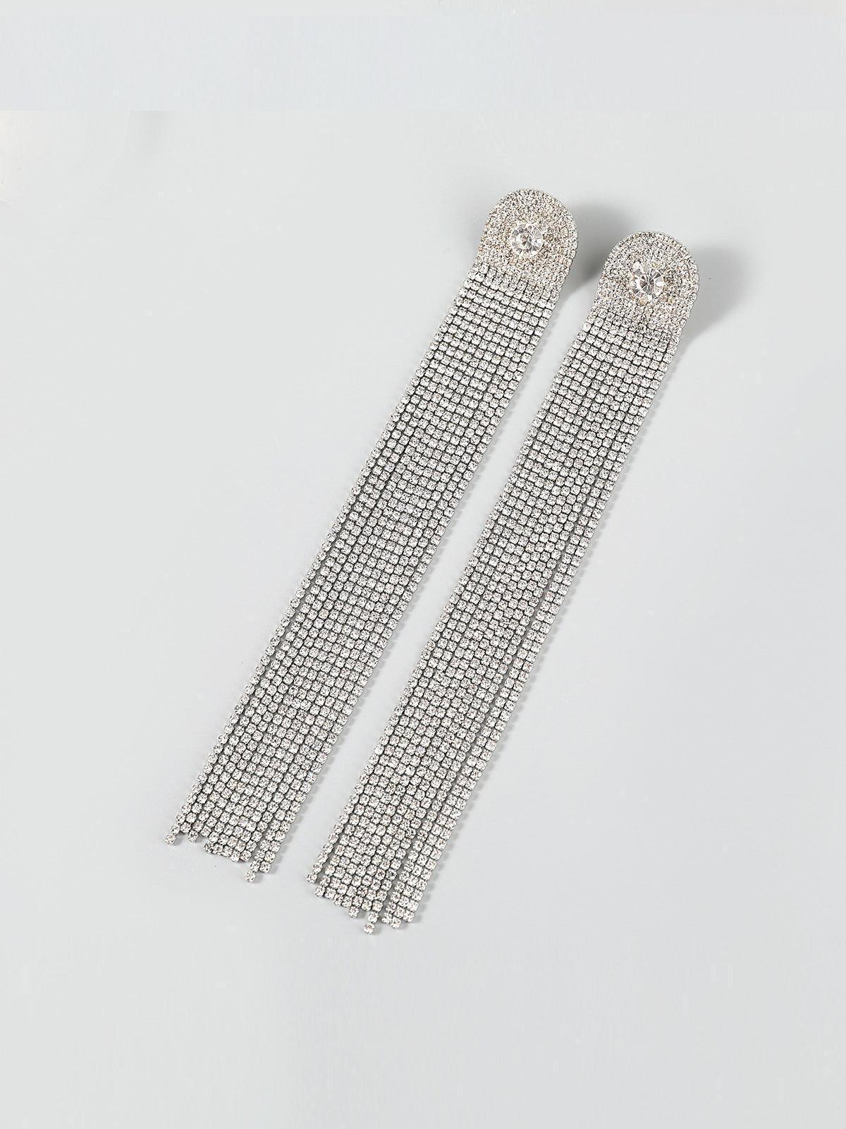 NOLA MULTI CRYSTAL TASSEL EARRINGS FOR PARTY