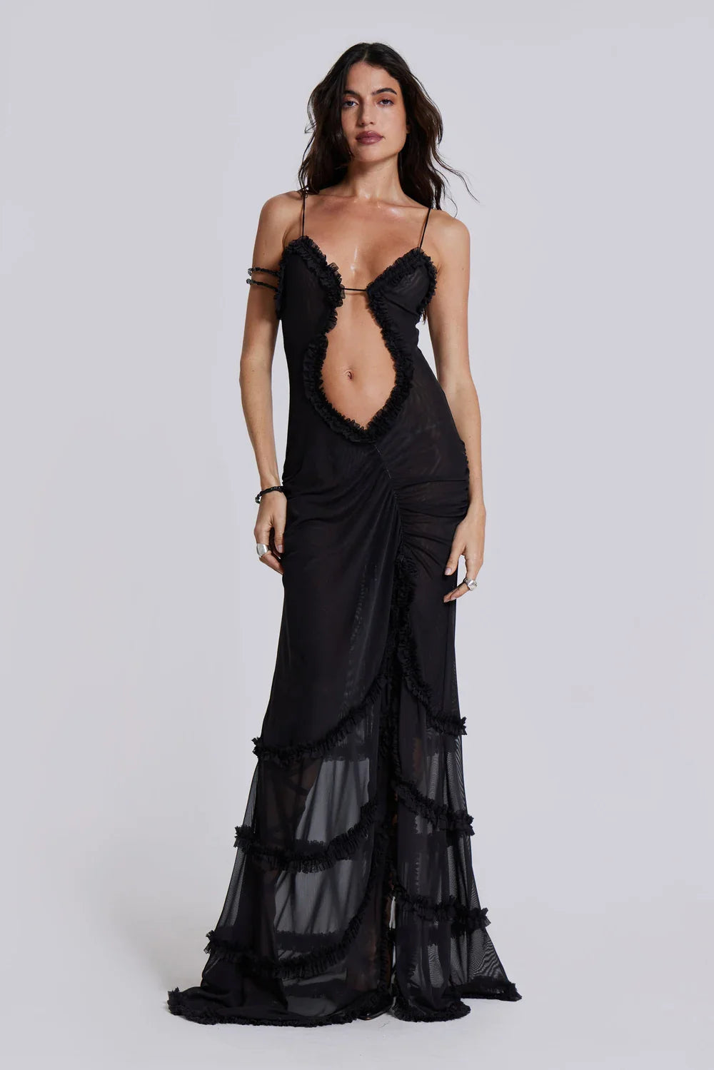 NORAH PRINTED MAXI DRESS BLACK
