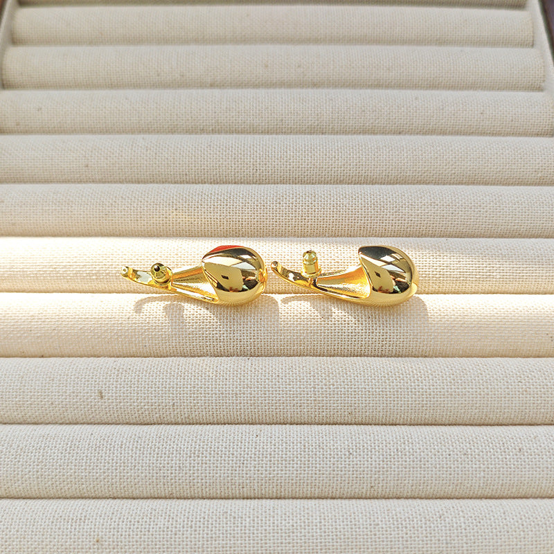 VINTAGE GOLD RED HOOP EARRINGS FOR PARTY