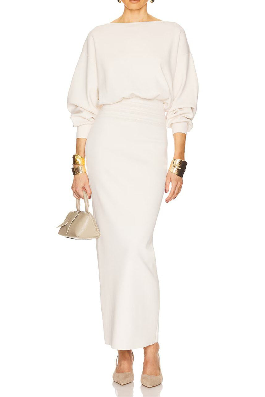 O1CN0111trsa1DRbRvyliRb__2203467220213-0-cib EDITH HIGH-WAIST STRETCHY MAXI DRESS, WHITE