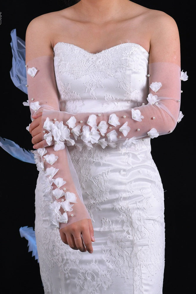 O1CN0117Kdyk1HaXZaFEkZy__2200555140774-0-cib SHEER TULLE DETACHABLE SLEEVES, 3D FLOWERS & PEARLS