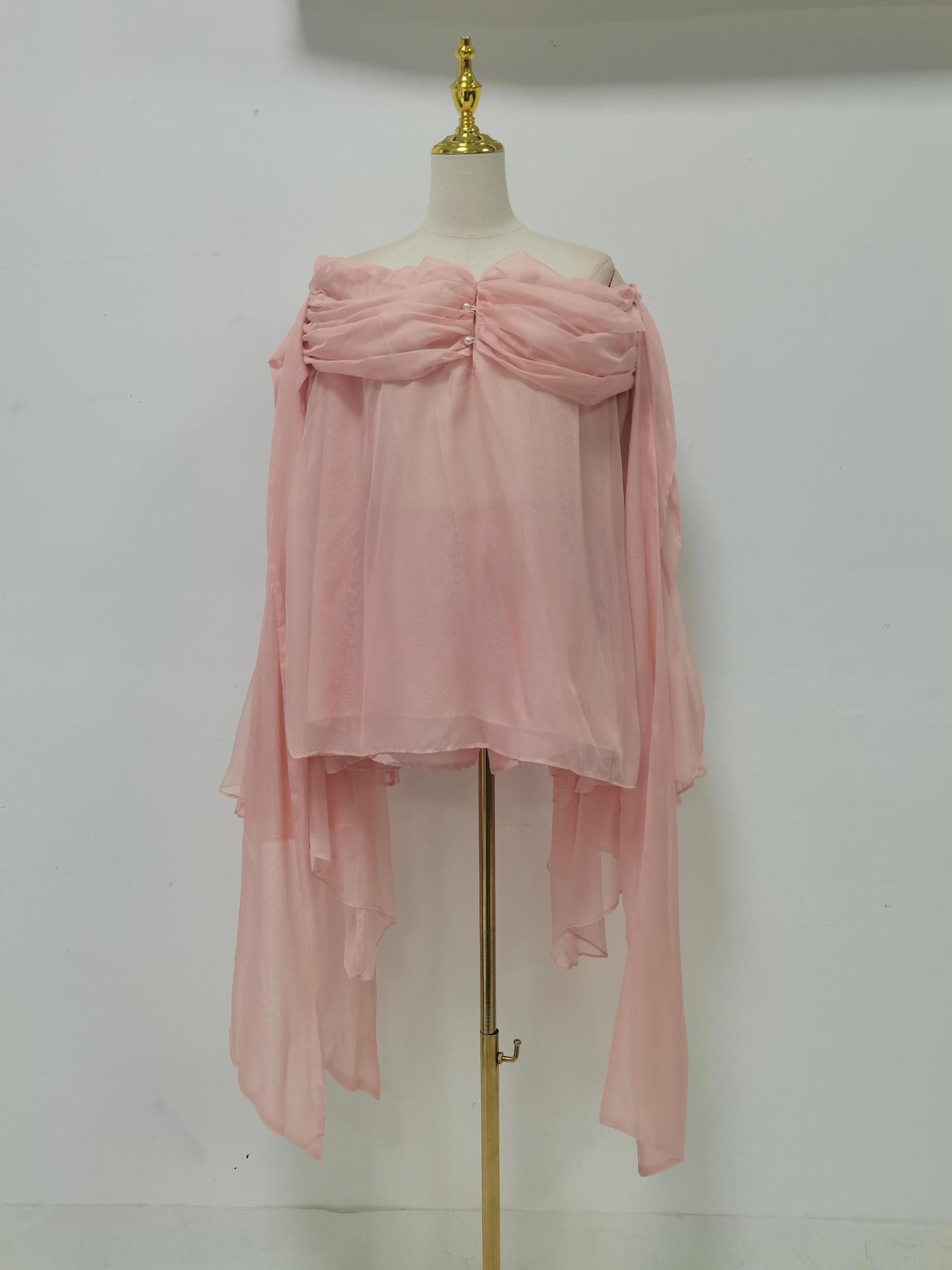 O1CN011BAjHc2J5ydJZAYCm__2211107039371-0-cib_0cfb554b-5e66-42ea-a859-65f662d7cc95 PINK OFF-SHOULDER MINI DRESS & SHORTS SET