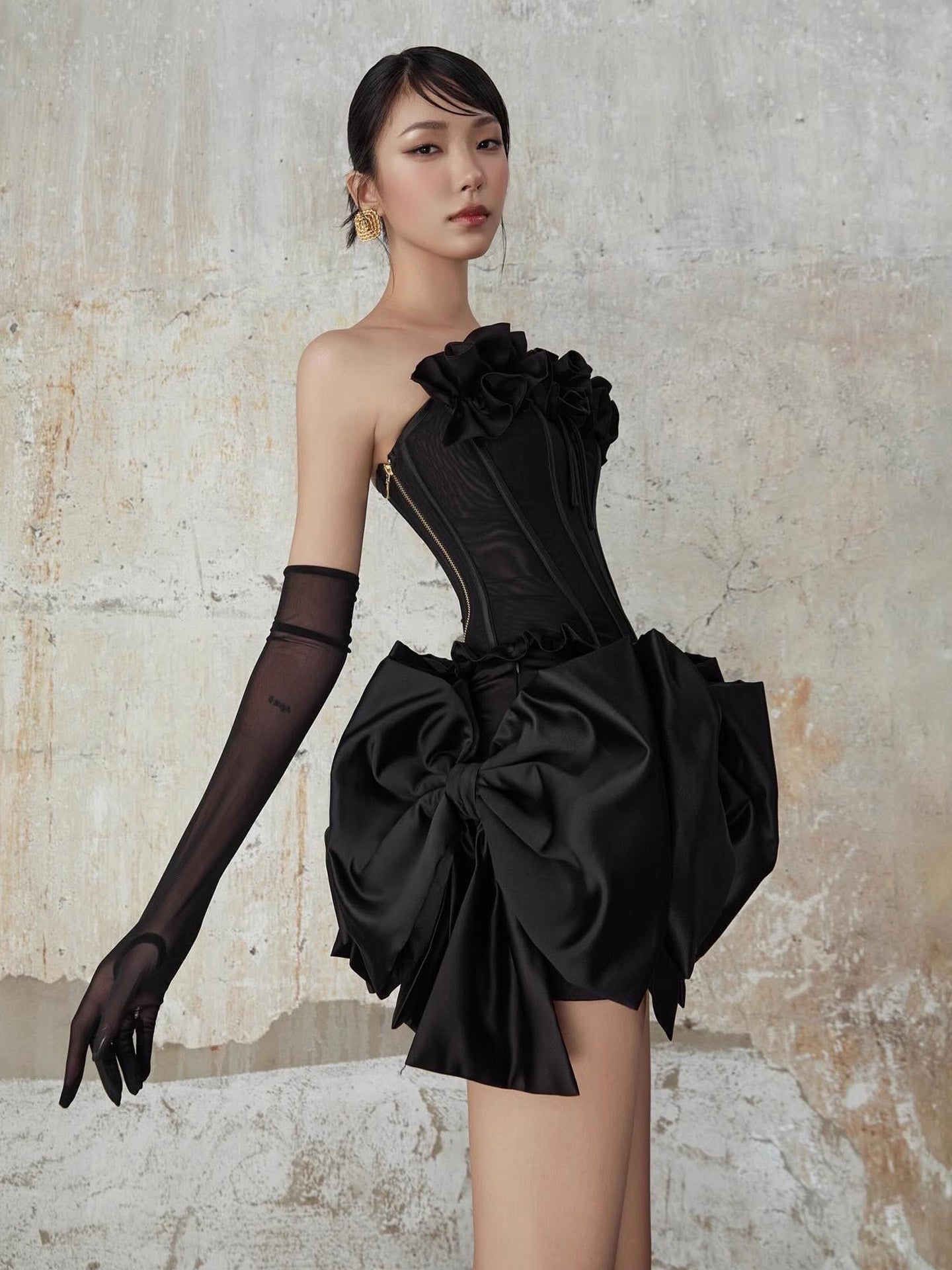 PATRICIA FLOWER BOW CORSET SKIRT SET, PARTY WEAR