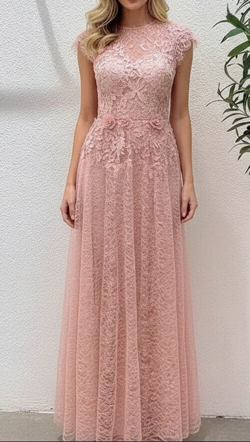 jennifer Lace Flower embellished maxi Dress in pink jennifer Lace Flower embellished maxi Dress in pink