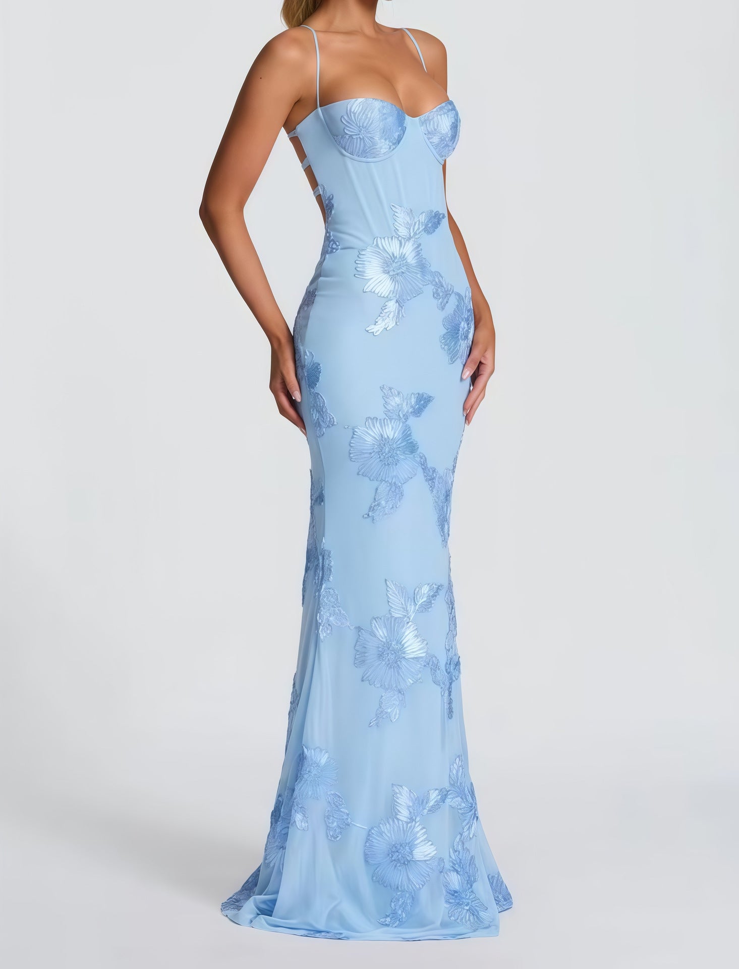 NEFERTITI MAXI DRESS IN LIGHT BLUE