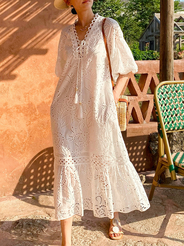 O1CN011Vsjpx23jKk2U4w1k__2172697291-0-cib WHITE PUFF SLEEVE MAXI DRESS FOR WEDDING