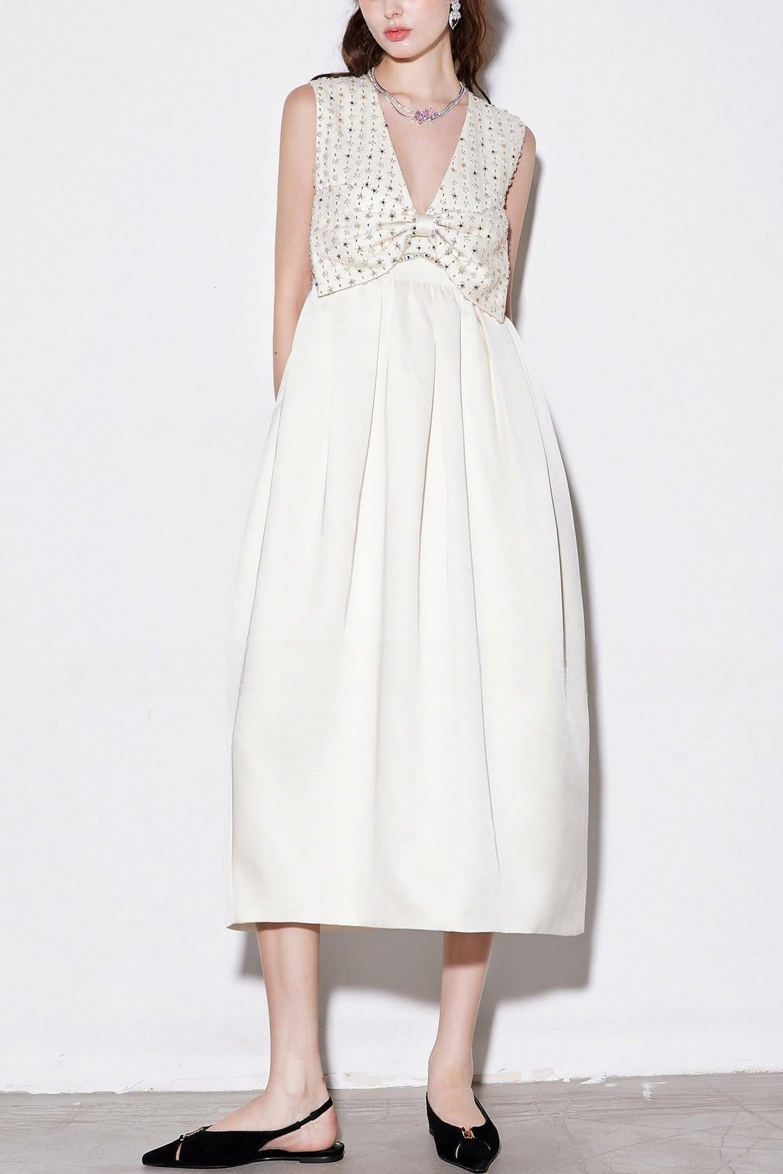 O1CN011dgqNV28QAGd6V1OB__2208255087926-0-cib ALVA V-NECK SATIN MAXI DRESS, WHITE, RHINESTONE EMBROIDERY