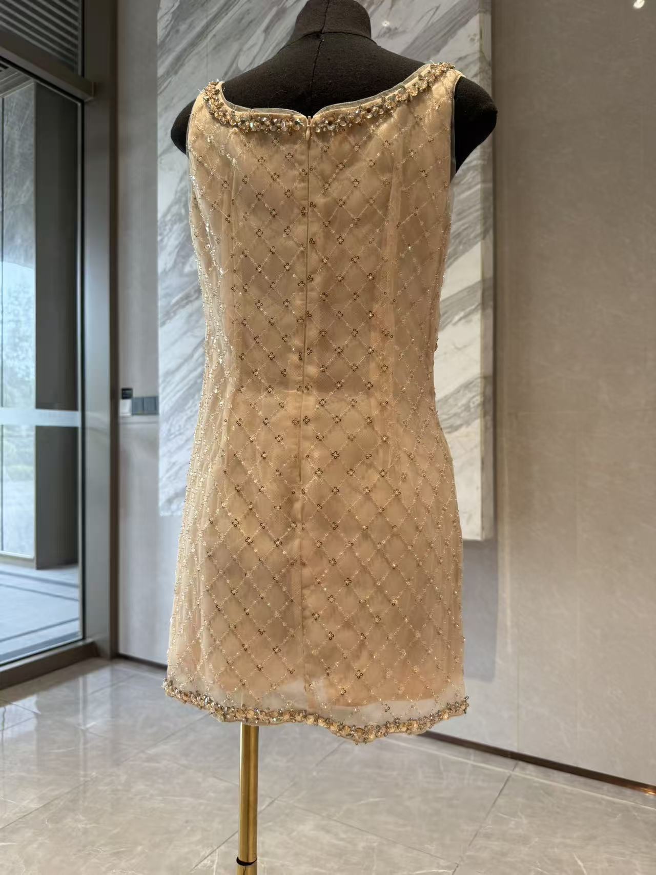 MONA SEQUIN RHINESTONE MINI DRESS YELLOW