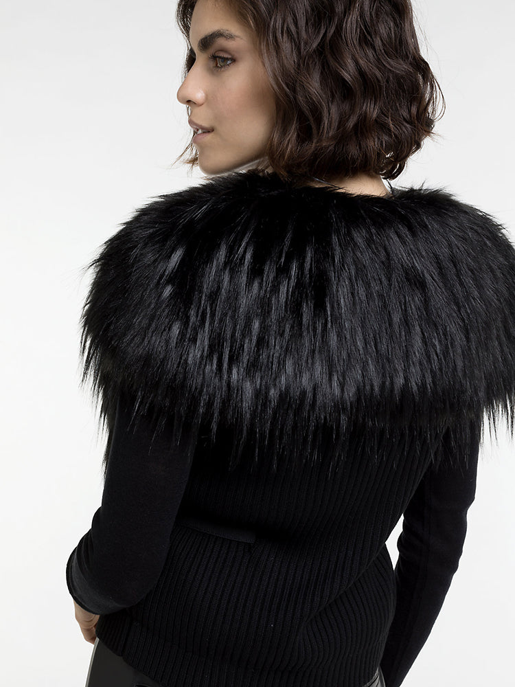 FAUX FUR PATCHWORK VEST FOR FALL