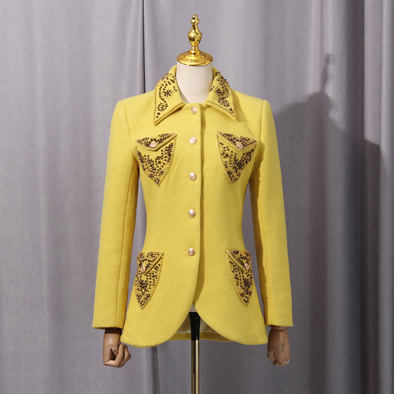 O1CN0124CdtJ2NUUHRL879o__3190969966-0-cib ANILA STUDDED WOOL BLAZER | YELLOW PARTY FIT