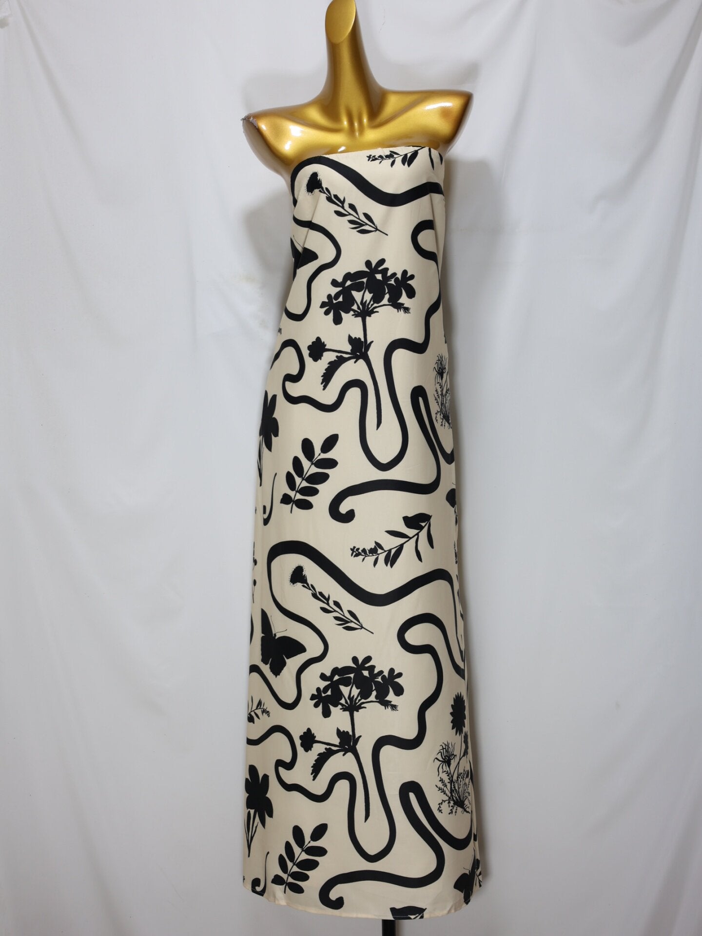 TROPICAL LEAF STRAPLESS MAXI DRESS, BEACH PARTY