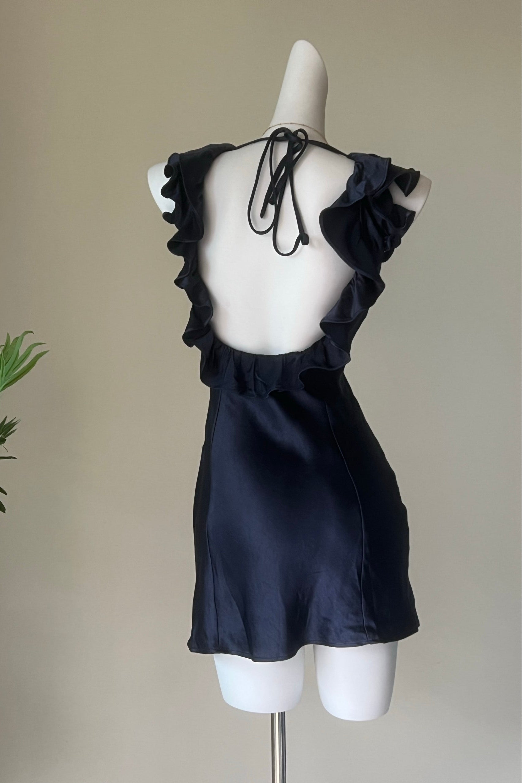 BUTACUP NAVY FRILL MINI DRESS FOR PARTY