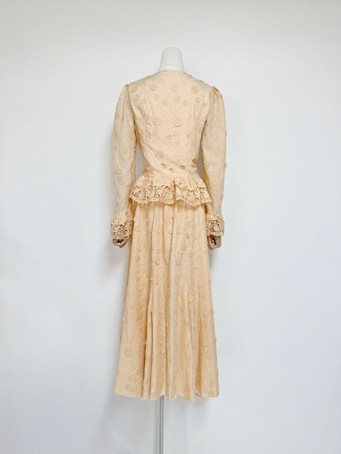 REBECCA APRICOT LACE BLOUSE & SKIRT SET, FEMININE WEDDING GUEST