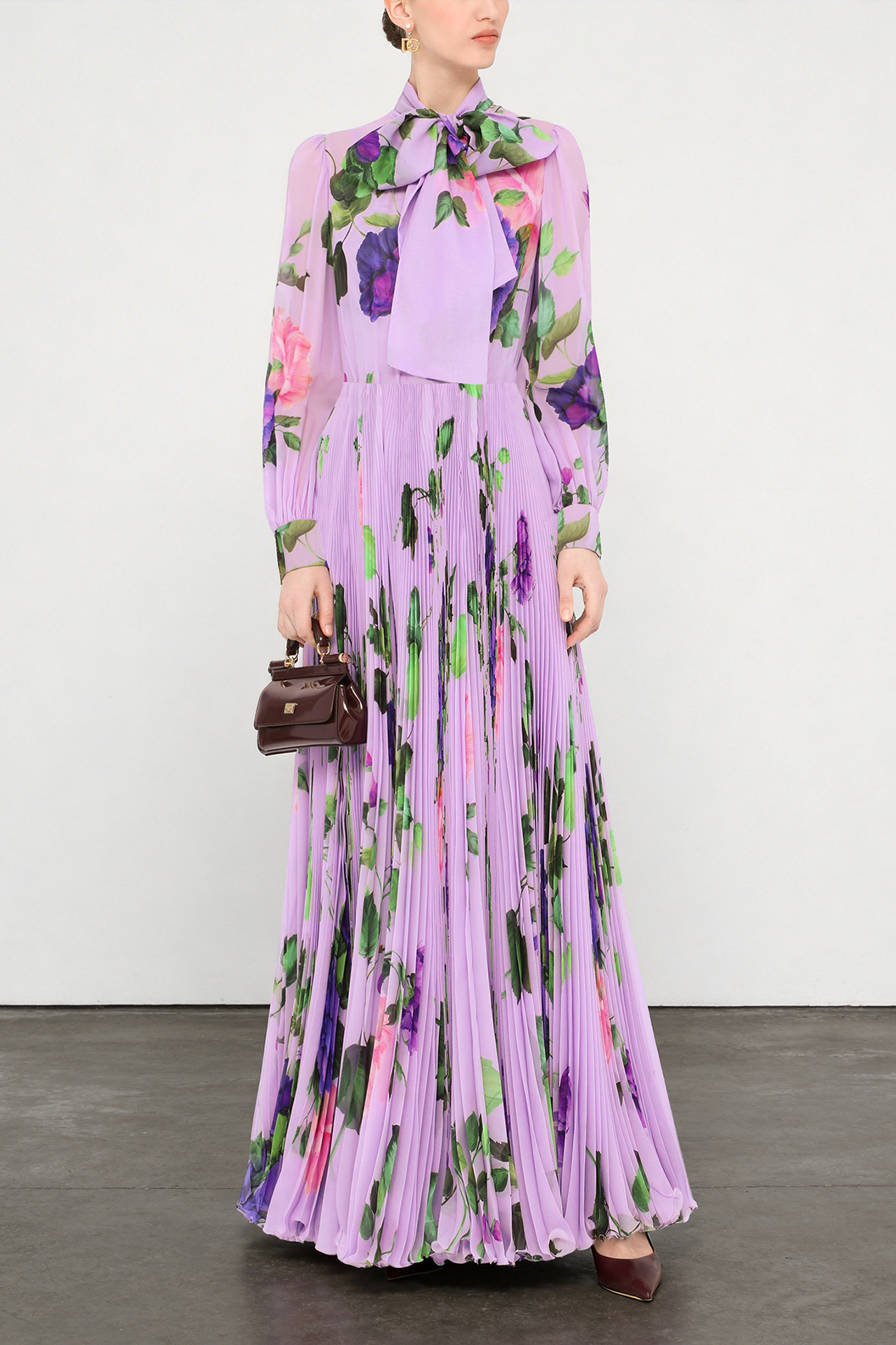 O1CN012nUbLU1SvZdqVF1rb__277952309 PURPLE FLORAL LONG SLEEVE PLEATED DRESS FOR WEDDING