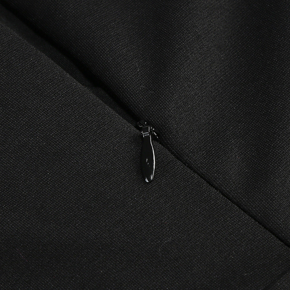 HALTER PEARL CRYSTAL GOWN, BLACK FORMAL