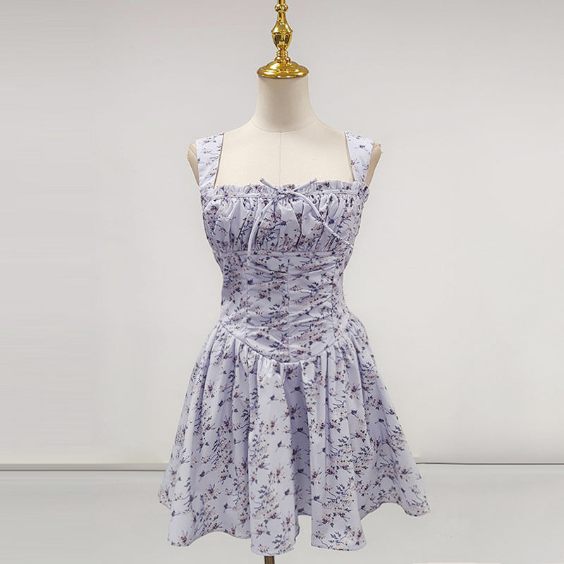 LESLEY BLUE FLORAL MINI DRESS WITH BLOOMERS
