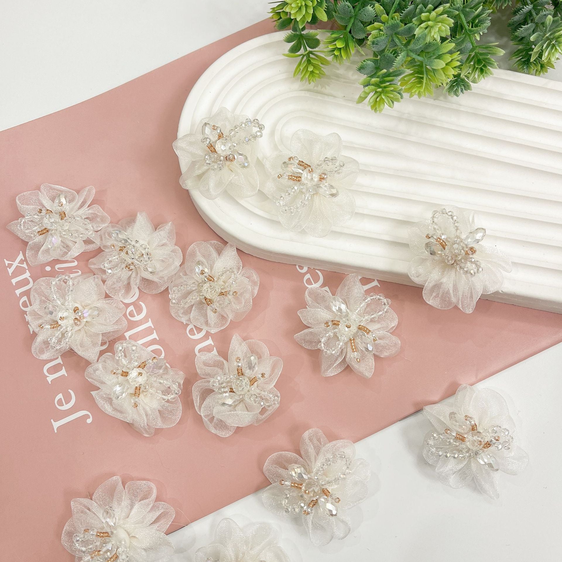 HANDMADE 3D FLOWER BRIDAL HEADDRESS VEIL DIY WEDDING HAIR ACCESSORY