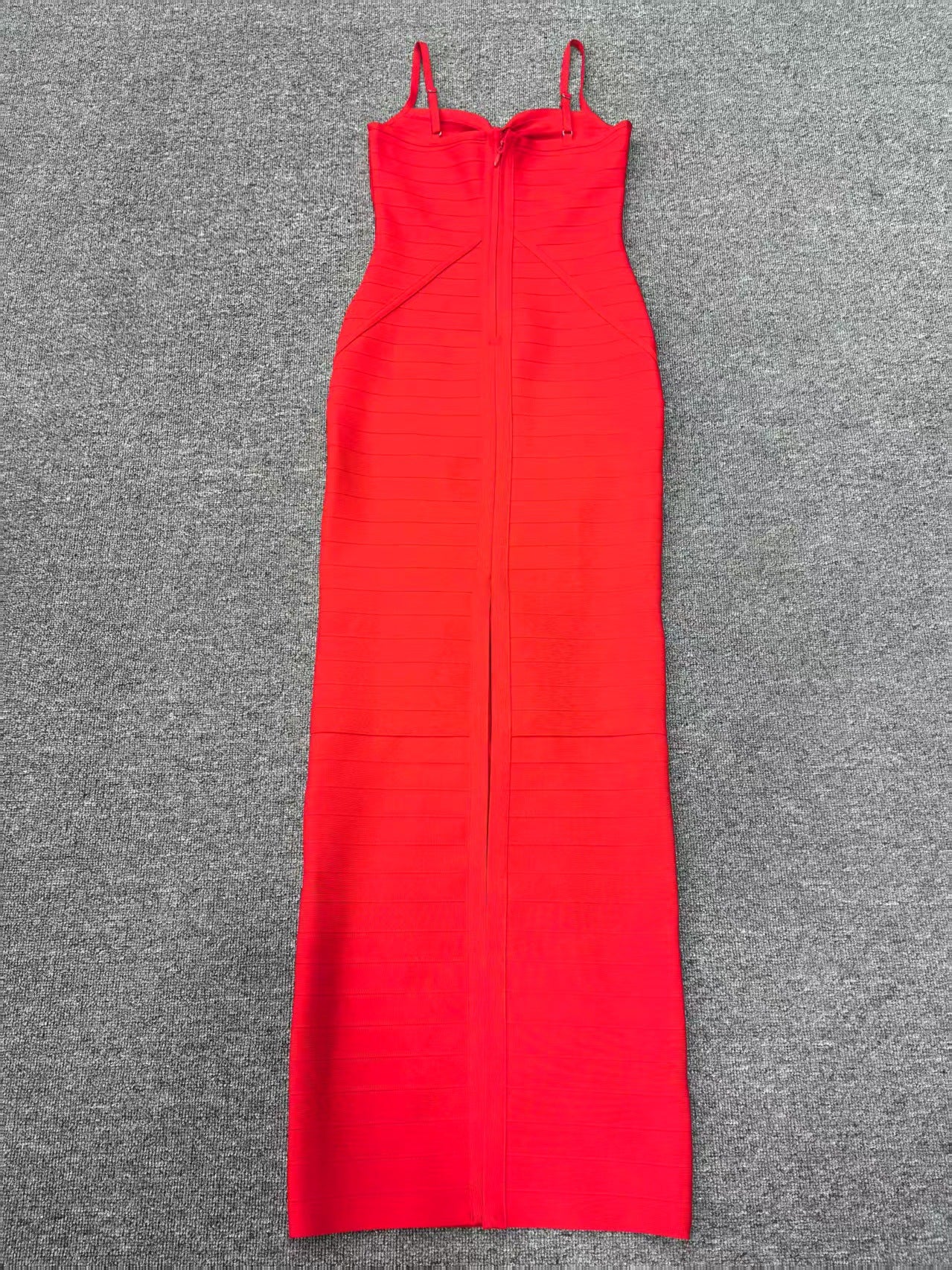 RED NANCY HOLLOW BANDAGE MAXI DRESS, EVENING