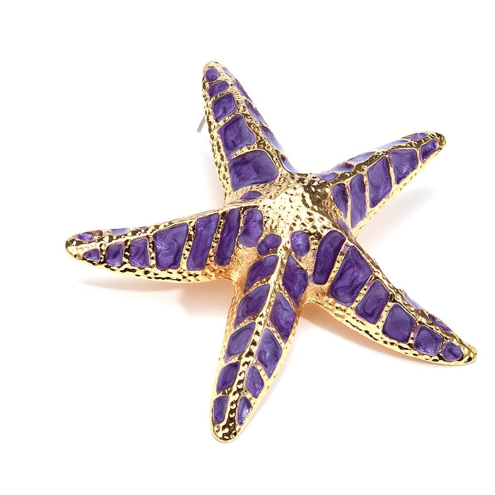 PURPLE STARFISH EARRINGS - BEACH JEWELRY