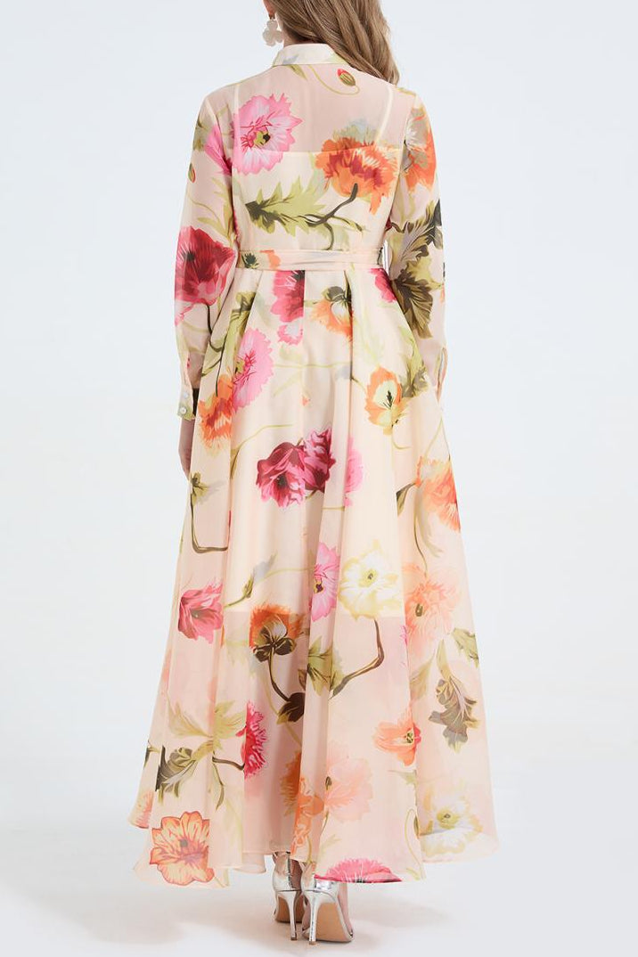 DOLORES FLORAL PRINT MAXI SHIRT DRESS FOR WEDDING