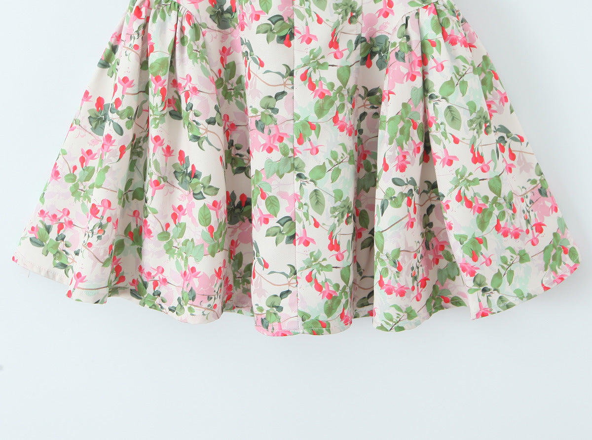 PLUNGE NECK FLORAL MINI DRESS FOR PARTY