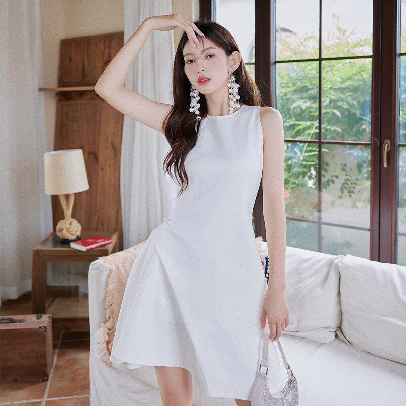 FREDERICA PLEATED COCKTAIL MINI DRESS, WAIST-CINCHING