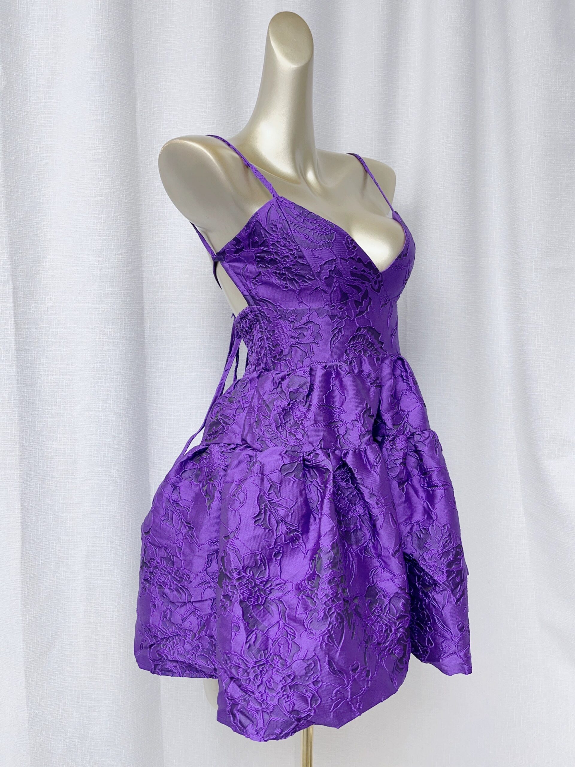 JACQUARD DOPAMINE SLIP MINI DRESS FOR PARTY