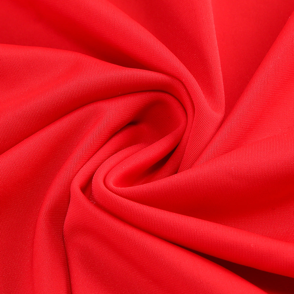 ATALANTA RED HIGH SLIT HOLLOW MAXI DRESS