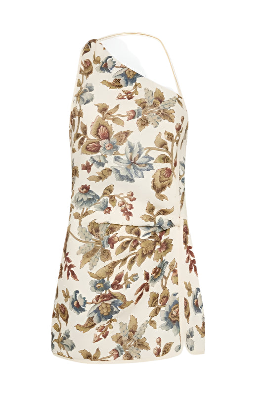 FLORAL ASYMMETRIC MINI DRESS FOR PARTY