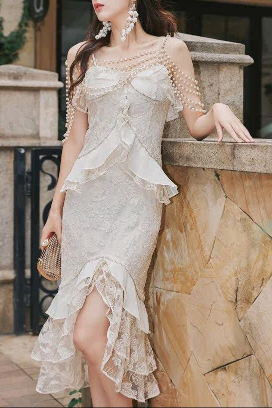 O1CN015a3mVL1gRiR04hNIS__2221476194139 FREDERICA LACE RUFFLED SLIP DRESS, ROMANTIC OCCASION