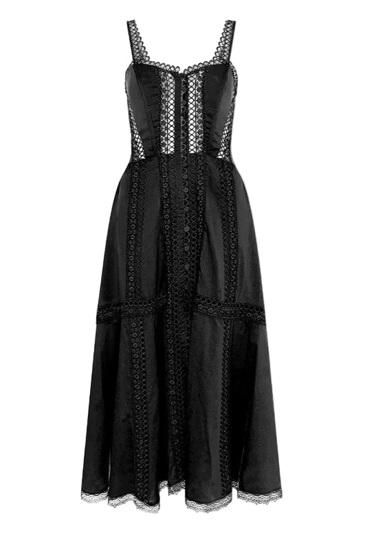 LILLIAN EMBROIDERED HOLLOW TUBE MAXI DRESS