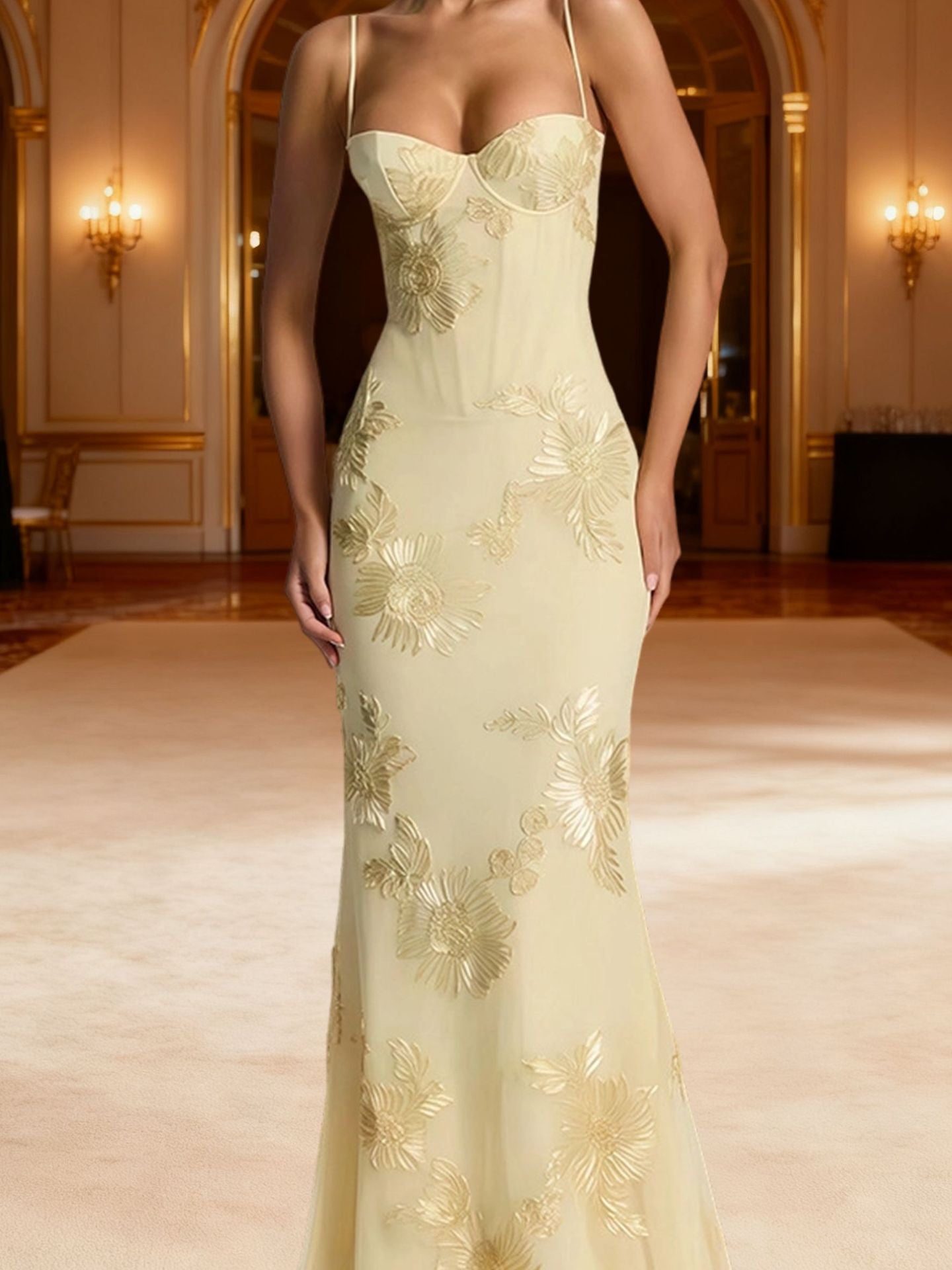 NEFERTITI BROWN MAXI DRESS - BOHEMIAN PARTY STYLE