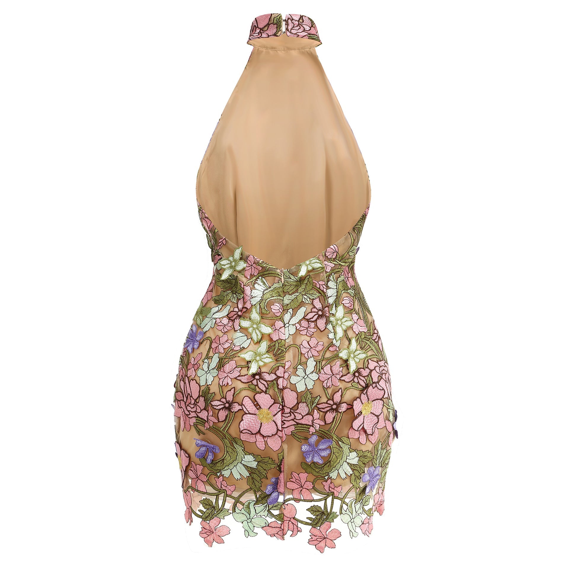 URSULA FLORAL HALTER MINI DRESS