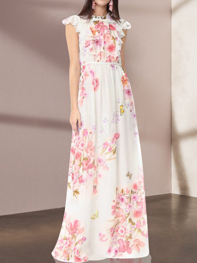 O1CN016U0D3E1SvZHHuX7Nm__277952309 WHITE FLORAL FLYING SLEEVE MAXI DRESS