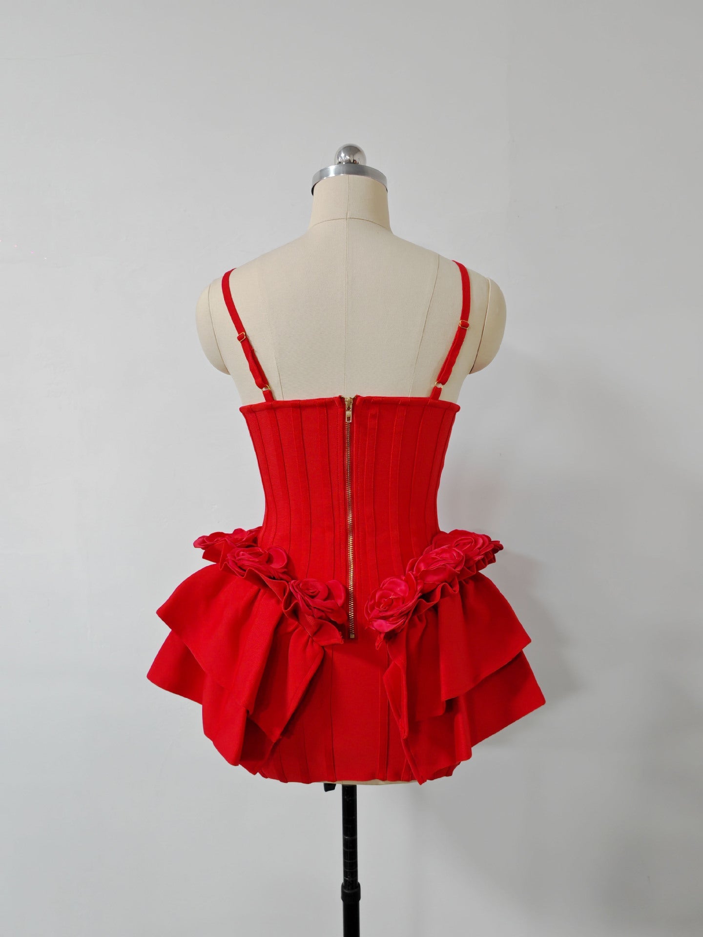 MARCIA RED SLEEVELESS SEQUIN BANDAGE MINI DRESS