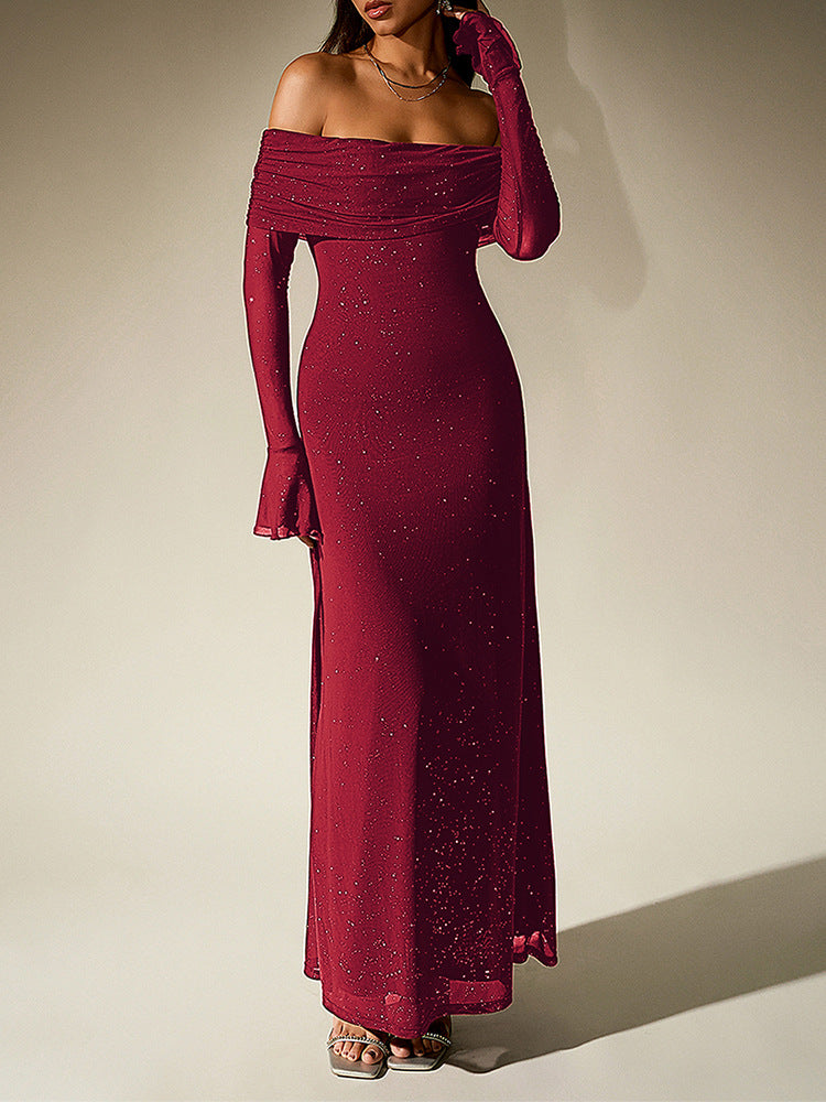 O1CN017TwO7X23jKkItSzL6__3423897291-0-cib SPRINKLED STRAPLESS LONG SLEEVE MAXI DRESS