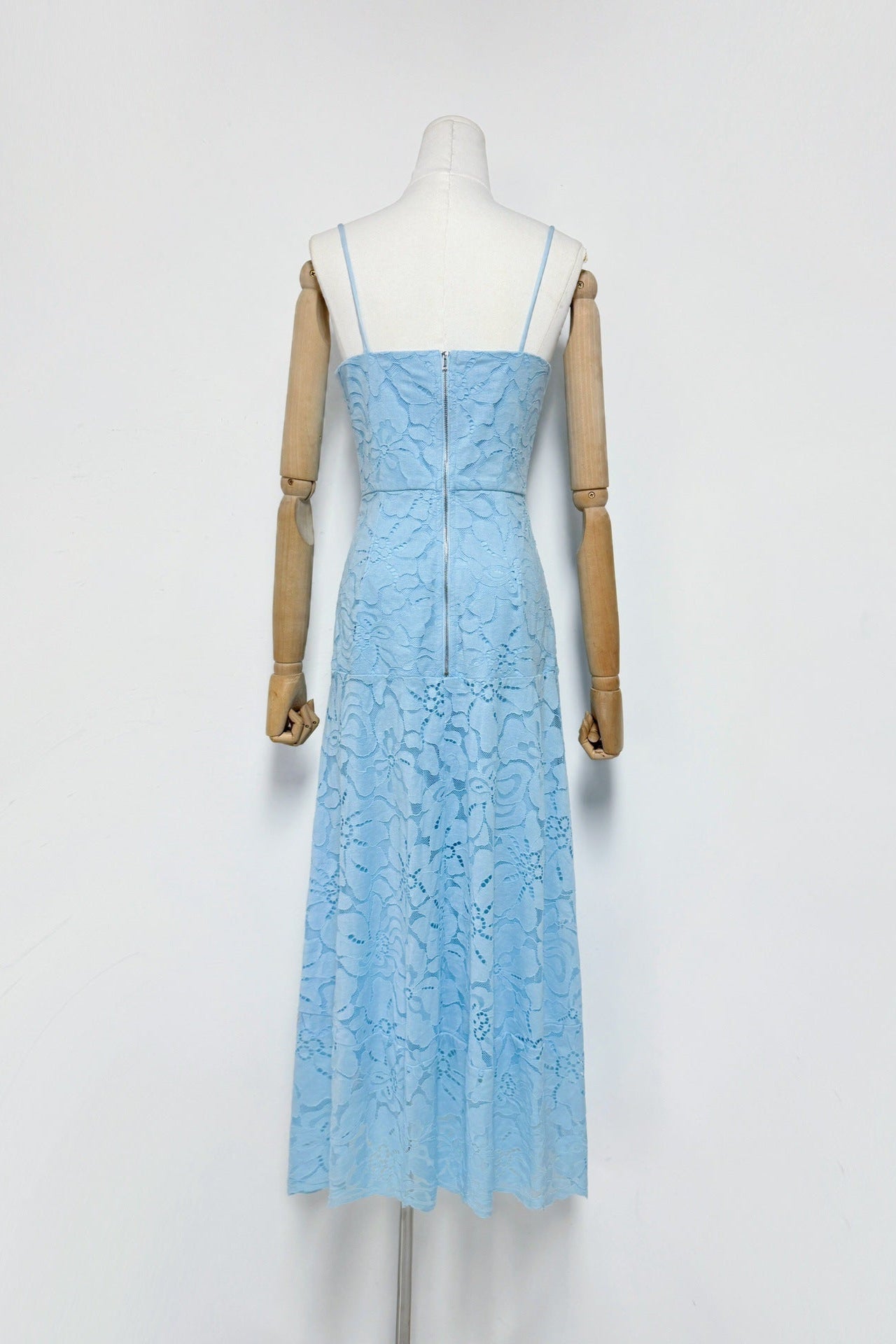 SAMANTHA BLUE HOLLOW OUT SLEEVELESS MAXI DRESS