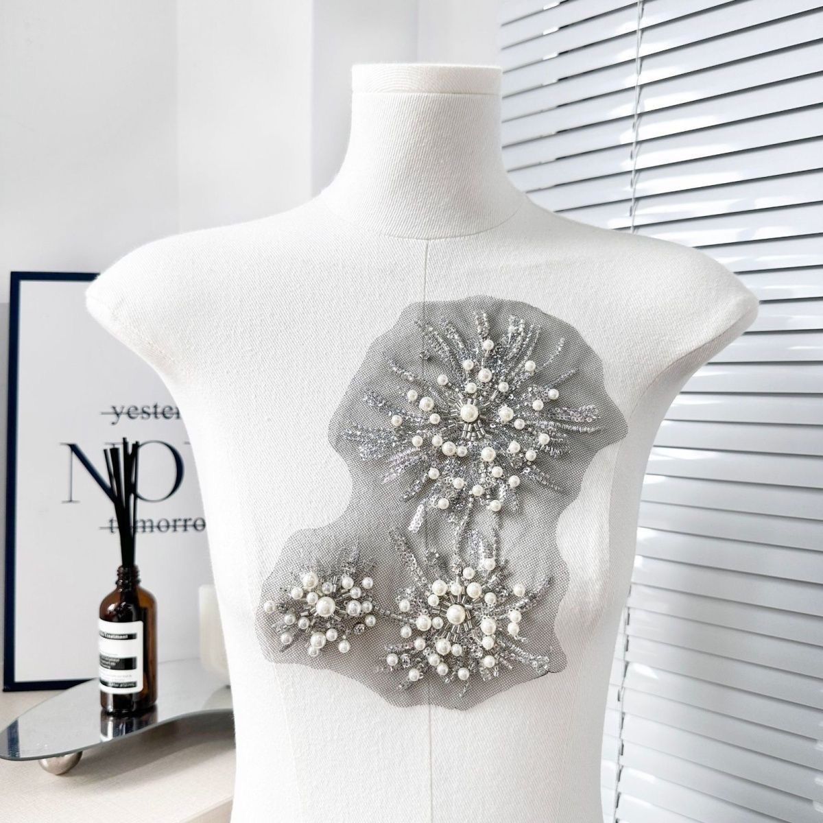 FLORAL LACE SEQUIN WEDDING COLLAR DIY DECOR