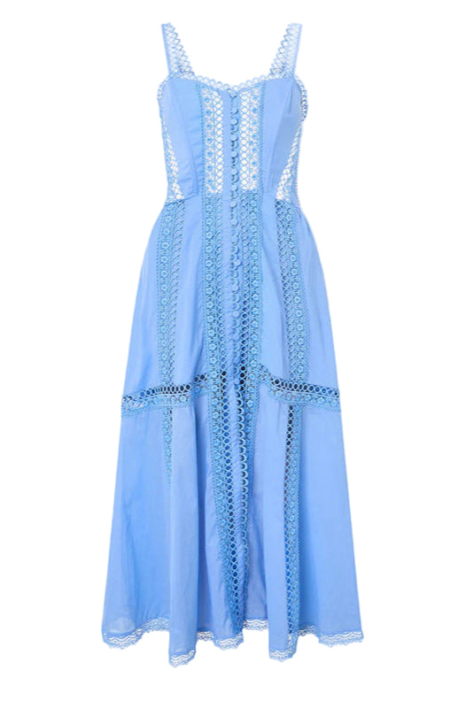 LILLIAN EMBROIDERED HOLLOW TUBE MAXI DRESS