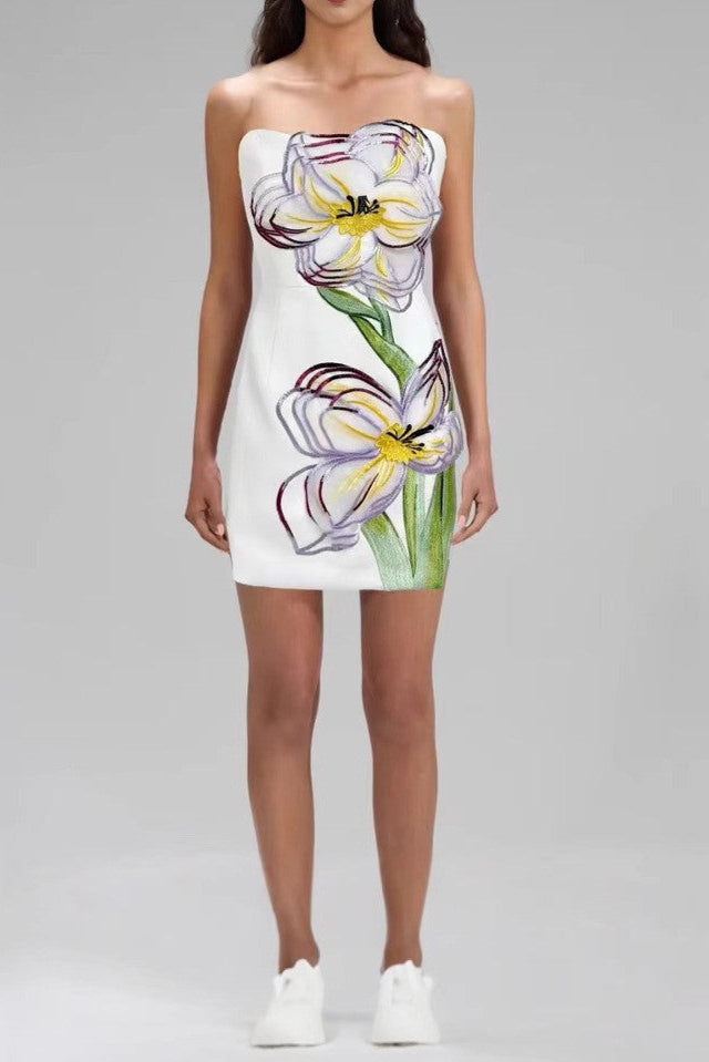 O1CN018GUjA61aICS4cdaEc__1614033306 ROSARIO FLORAL BUSTIER MINI DRESS IN WHITE