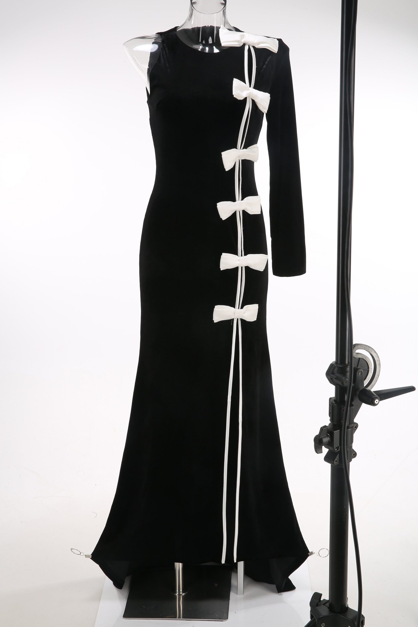 VICTORIA BOW VELVET MAXI DRESS FOR EVENTS